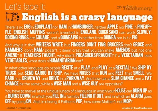 English is a crazy language
